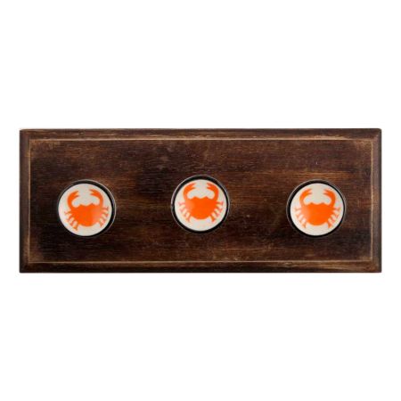Orange Scorpion Flat Ceramic Wooden Hooks