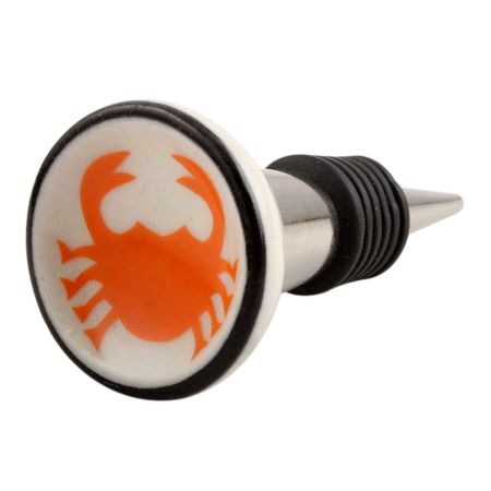 Orange Scorpion Flat Ceramic Wine Stopper