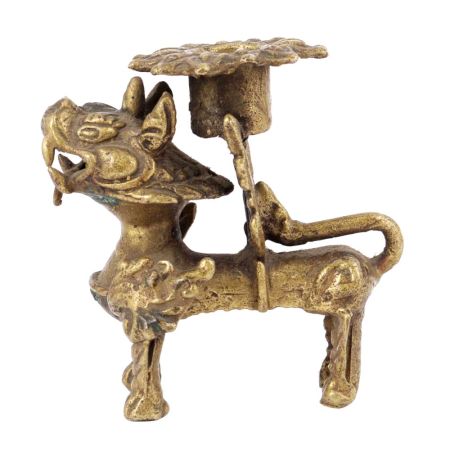 Old Fu Dog Candle Holder