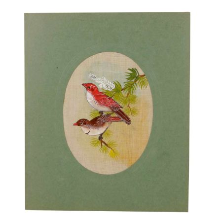 Bird Sparrows Fabric Painting With Natural Water Colours