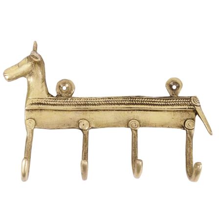 Vintage Style Brass Horse Hooks
