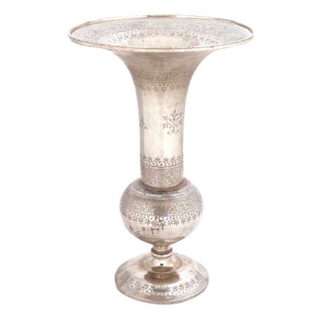 Brass Metal Vase with Nickel Finish