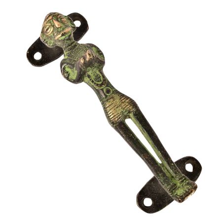 Antique Brass Tribal Man Figurine Design Door Handle
