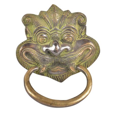 Bronze Guard Foo Fu Dog Lion Head Statue Door Knocker