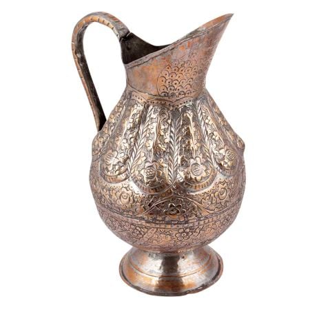 Flower Embossed Copper Jug