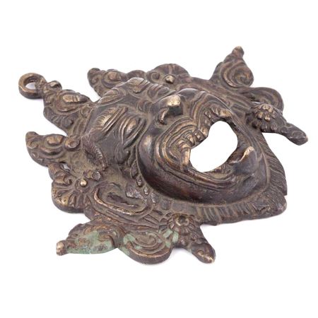 Bronze Mahakala Wrathful Deity Mask Pendant
