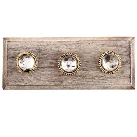 Clear Wheel Glass and Metal Wooden Hooks