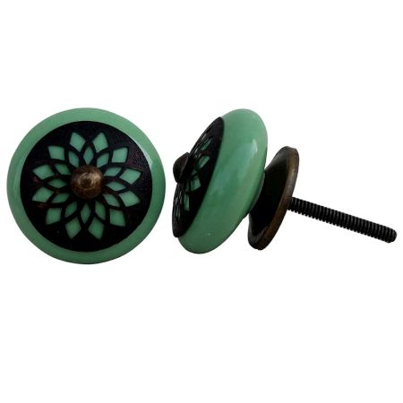 Pea Green Strewn Flat Knob