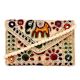Beige Colorful Traditional Clutch
