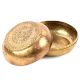 Round Brass Roti Box with Engraved Lid