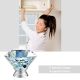 3S 10pcs 40mm Crystal Glass Diamond Shape Cabinet Knob Drawer Pull Handle Kitchen