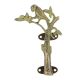 Bronze Parrot On Tree Single Door Handle with Patina