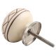 Cream Brown Pattern Etched Ceramic Cabinet Knob