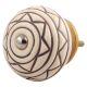 Cream Brown Pattern Etched Ceramic Cabinet Knob