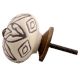 Cream Amarylis Floral Etched Ceramic Cabinet Knob