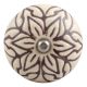 Cream Amarylis Floral Etched Ceramic Wine Stopper