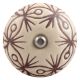 Cream Brown Floral Etched Ceramic Wine Stopper