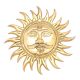 Golden Brass Wall Hanging Sun Face