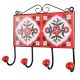 Red White Floral Tiles Hook