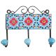 Turquoise Red Floral Tiles Hook