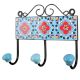 Turquoise Red Floral Tiles Hook