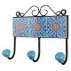 Turquoise Yellow Floral Tiles Hook