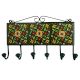 Forest Green Yellow Floral Tiles Hooks