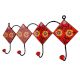 Red Yellow Floral Tiles Hooks