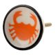 Orange Crab Ceramic Drawer Knob