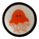 Orange Jellyfish Ceramic Furniture Knob