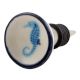 Turquoise Seahorse Flat Ceramic Wine Stopper