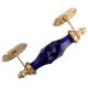 Navy Blue Cut Glass Golden Small Dresser Handle