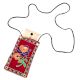 Red Rose Embroidered Mobile Money Purse Cover Pouch Purse Sling bag