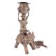 Brass Oil Lamp with Bowl Being Held by a Woman on Elephant