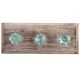 Water Octagon Shape Glass Wooden Hooks