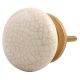 Cream Flat Round Crackle Drawer Knob