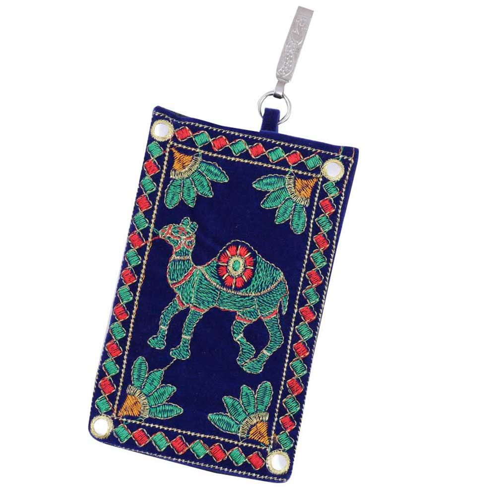 Navy Camel Mini Purse/Mobile Pouch For Womens Hook