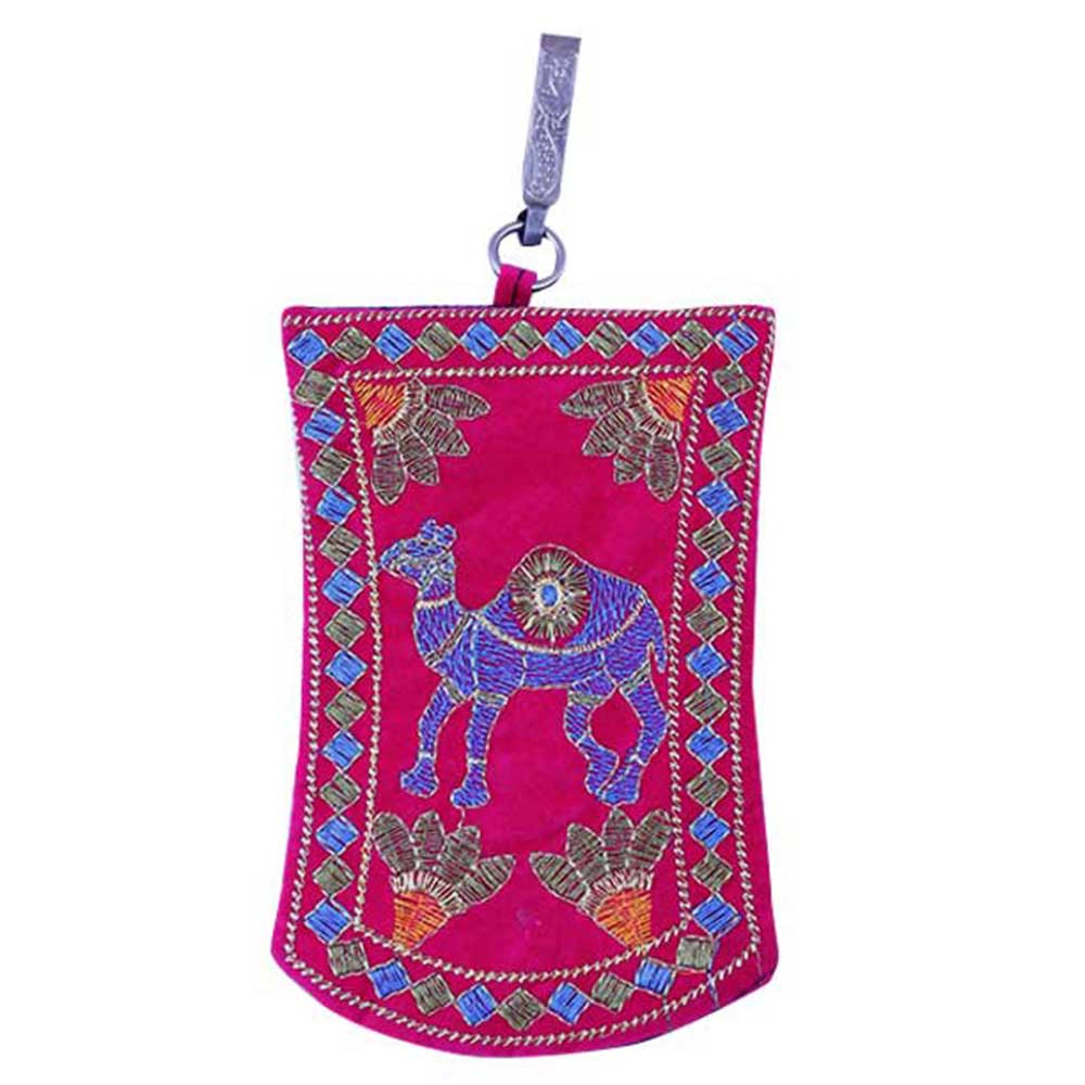 Pink Camel Mini Purse / Mobile Pouch For Womens Hook