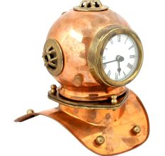 Copper and Brass Divers Helmet Clock