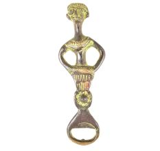 Brass African God Decorative Bottle Opener with Patina