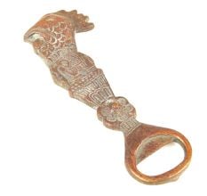 Brass Tribal Rooster Bottle Opener