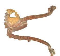 Handcrafted Brass Peacock Nut Cracker Red Patina