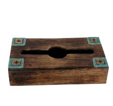 Wooden Rusted Look Handcrafted Tissue Box