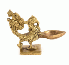 Brass Peacock Oil Lamp
