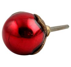 Antique Red Round Glass Dresser Knobs Online