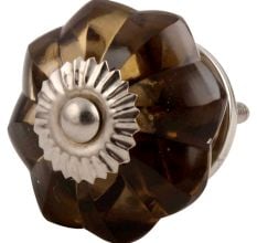 Smoky Melon Glass Cabinet Knob