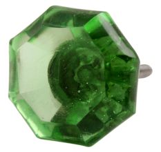 Green Octagon Shape Glass Drawer Knob Online