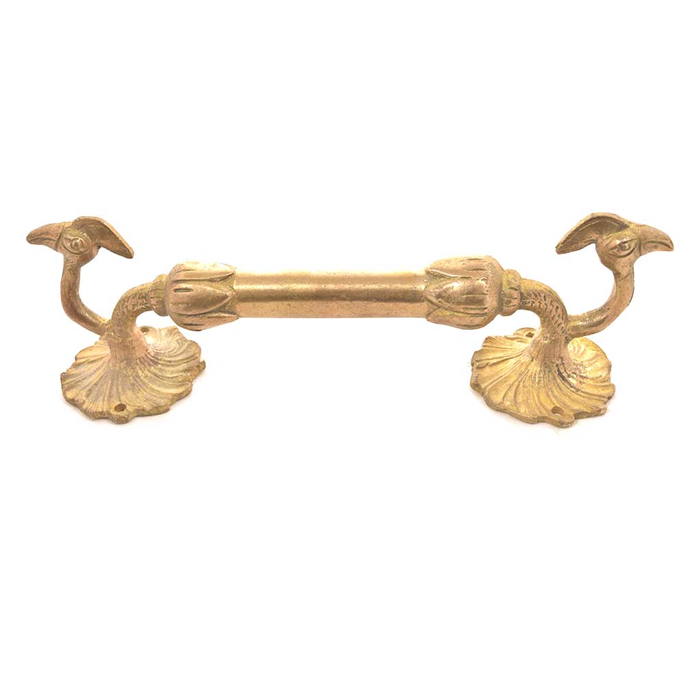 Long Brass Peacock Door Handles