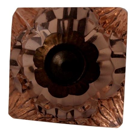 Pink Glass Square Cut Cabinet Knob Online
