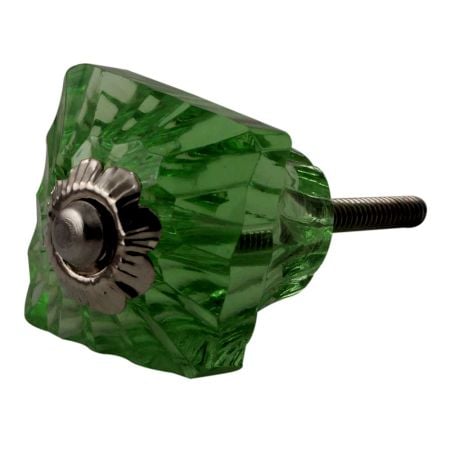 Green Glass Square Cut Cabinet Knob Online